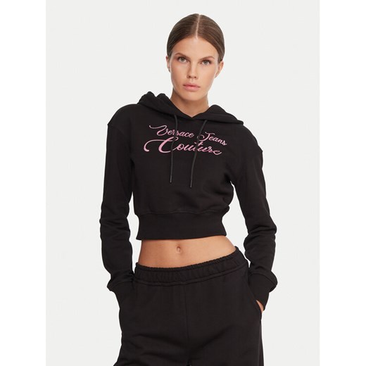Versace Jeans Couture Bluza 79HAIT05 CF01T Czarny Regular Fit ze sklepu MODIVO w kategorii Bluzy damskie - zdjęcie 186028725