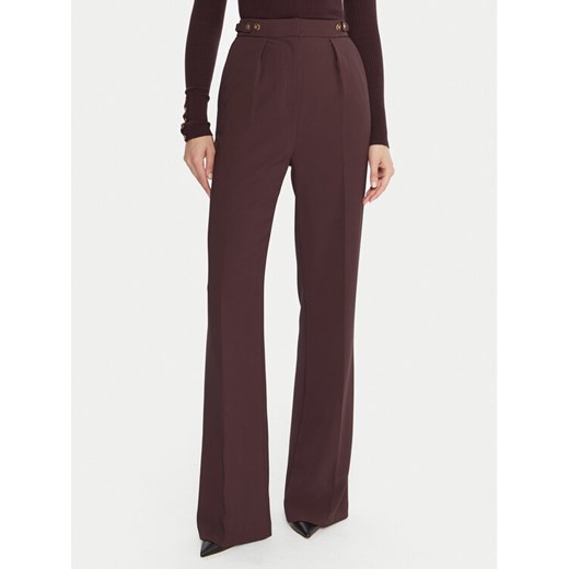 Elisabetta Franchi Spodnie materiałowe PA-099-56E2-V390 Bordowy Regular Fit ze sklepu MODIVO w kategorii Spodnie damskie - zdjęcie 186028759