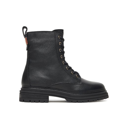 Tommy Hilfiger Trzewiki Th Plaque Pebble Lace Boot Warm FW0FW08767 Czarny ze sklepu MODIVO w kategorii Botki - zdjęcie 186028797