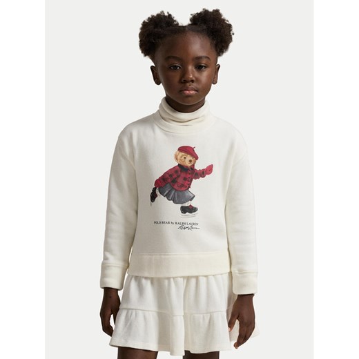 Polo Ralph Lauren Sukienka dzianinowa 312981086001 Écru Regular Fit ze sklepu MODIVO w kategorii Sukienki dziewczęce - zdjęcie 186028838