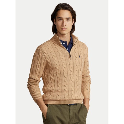 Polo Ralph Lauren Sweter 710810841003 Beżowy Regular Fit ze sklepu MODIVO w kategorii Swetry męskie - zdjęcie 186029015