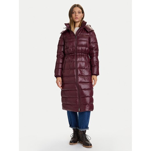 Tommy Hilfiger Płaszcz zimowy WW0WW47356 Bordowy Regular Fit ze sklepu MODIVO w kategorii Płaszcze damskie - zdjęcie 186029218