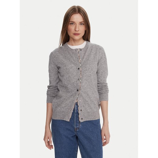 Barbour Kardigan LKN1076GY71 Szary Regular Fit ze sklepu MODIVO w kategorii Swetry damskie - zdjęcie 186029238