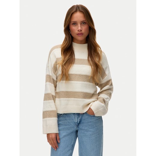Vero Moda Sweter Inez 10331538 Beżowy Regular Fit ze sklepu MODIVO w kategorii Swetry damskie - zdjęcie 186029306