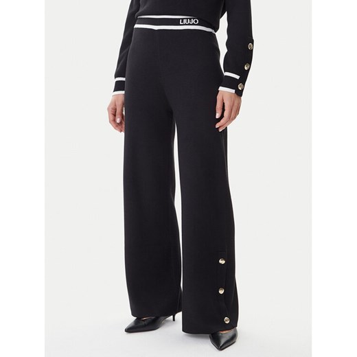 Liu Jo Spodnie dzianinowe TF5252 MS59L Czarny Regular Fit ze sklepu MODIVO w kategorii Spodnie damskie - zdjęcie 186029339