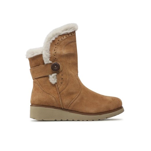 Skechers Botki Cozy Peak 49811/TAN Brązowy ze sklepu MODIVO w kategorii Śniegowce damskie - zdjęcie 186029348