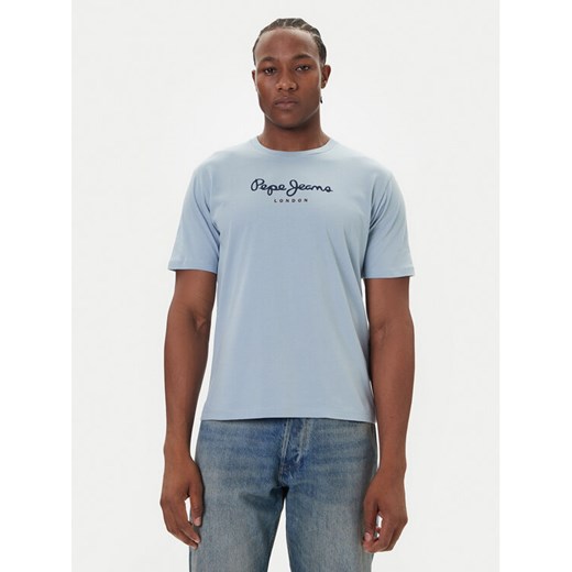 Pepe Jeans T-Shirt Eggo N PM509979 Niebieski Regular Fit ze sklepu MODIVO w kategorii T-shirty męskie - zdjęcie 186029446