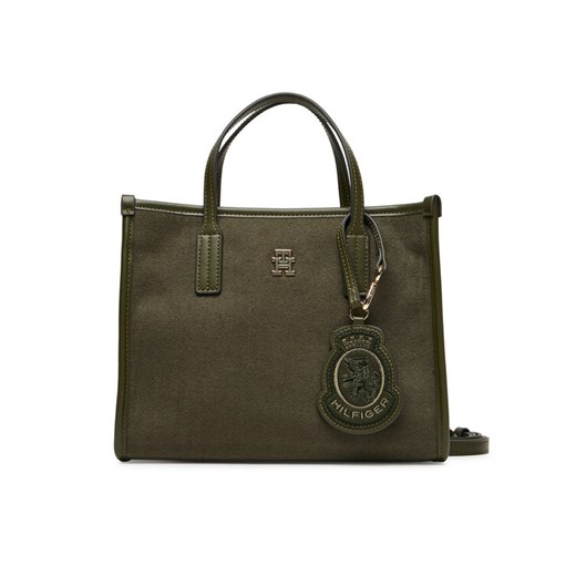Tommy Hilfiger Torebka City Small Tote Melton AW0AW17852 Khaki ze sklepu MODIVO w kategorii Kuferki - zdjęcie 186029456