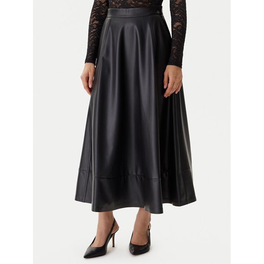 Guess Spódnica z imitacji skóry W5BD71 K8S30 Czarny Regular Fit ze sklepu MODIVO w kategorii Spódnice - zdjęcie 186029467