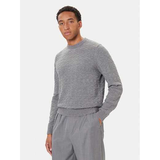 Guess Sweter M5BR42 Z2ZK2 Szary Regular Fit ze sklepu MODIVO w kategorii Swetry męskie - zdjęcie 186029587