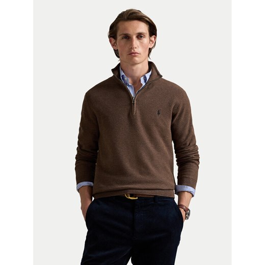 Polo Ralph Lauren Sweter 710932304527 Brązowy Regular Fit ze sklepu MODIVO w kategorii Swetry męskie - zdjęcie 186029625