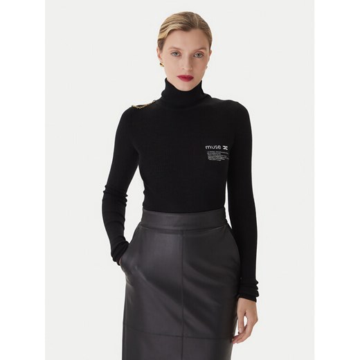 Elisabetta Franchi Golf MK-43B-57E2-V320 Czarny Regular Fit ze sklepu MODIVO w kategorii Swetry damskie - zdjęcie 186029719