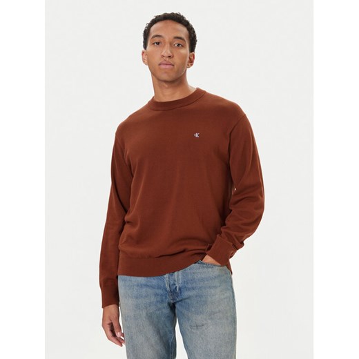 Calvin Klein Jeans Sweter LV04RC309G Czerwony Regular Fit ze sklepu MODIVO w kategorii Swetry męskie - zdjęcie 186029777