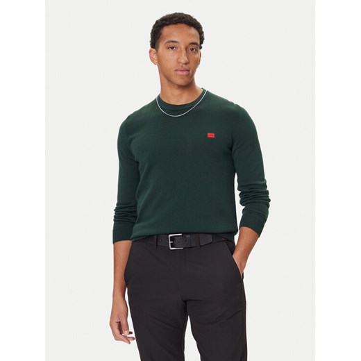 HUGO Sweter San Cassius-C1 50475083 Zielony Regular Fit ze sklepu MODIVO w kategorii Swetry męskie - zdjęcie 186029796