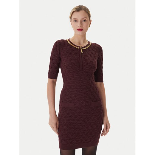 Elisabetta Franchi Sukienka koktajlowa AM-20B-56E2-V480 Bordowy Regular Fit ze sklepu MODIVO w kategorii Sukienki - zdjęcie 186029826