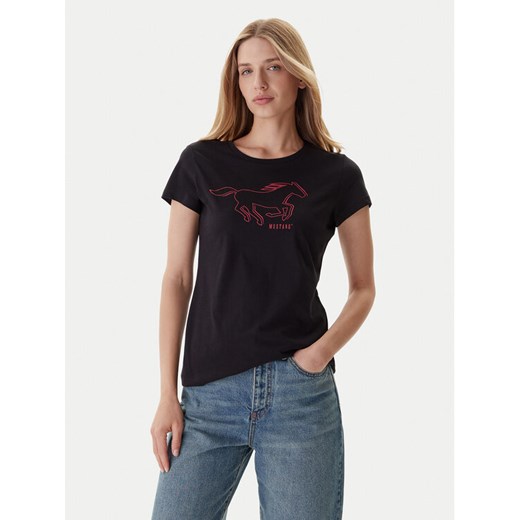 Mustang T-Shirt Loa 1016753 Czarny Slim Fit ze sklepu MODIVO w kategorii Bluzki damskie - zdjęcie 186029895