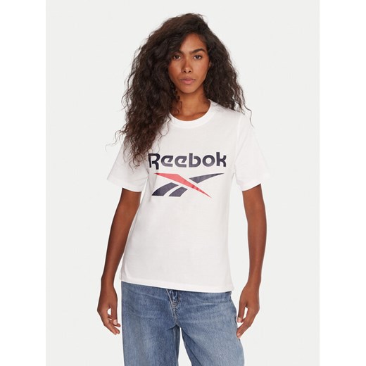 Reebok T-Shirt RK25173CCW Biały Regular Fit ze sklepu MODIVO w kategorii Bluzki damskie - zdjęcie 186030116