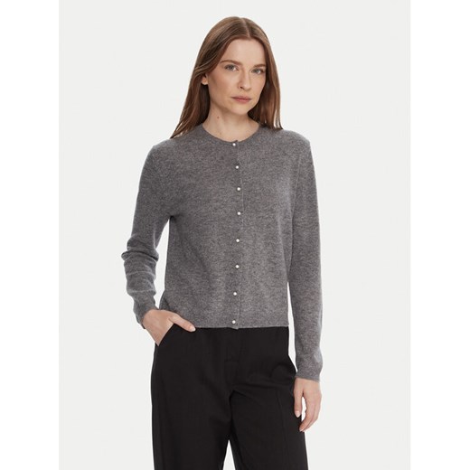 United Colors Of Benetton Kardigan 1002D501U Szary Regular Fit ze sklepu MODIVO w kategorii Swetry damskie - zdjęcie 186030345