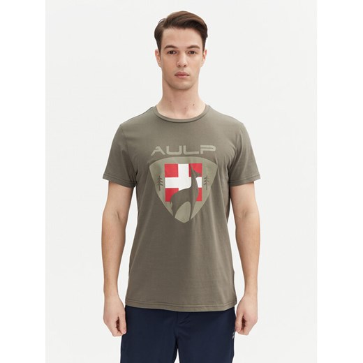 Aulp T-Shirt Roque Khaki Regular Fit ze sklepu MODIVO w kategorii T-shirty męskie - zdjęcie 186030548