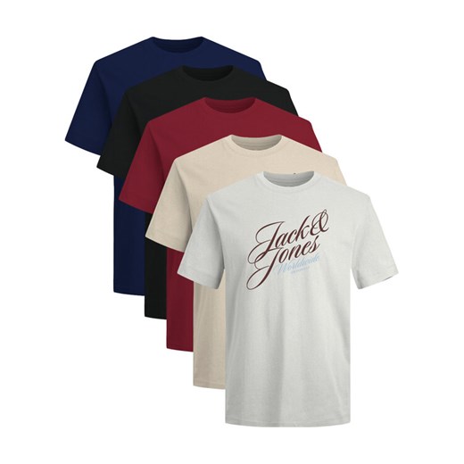 Jack & Jones Komplet 5 t-shirtów Inwood 12291656 Kolorowy Regular Fit ze sklepu MODIVO w kategorii T-shirty męskie - zdjęcie 186030578