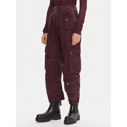 G-Star Raw Spodnie materiałowe Cargo 3D D27025-D388 Fioletowy Boyfriend Fit ze sklepu MODIVO w kategorii Spodnie damskie - zdjęcie 186030606