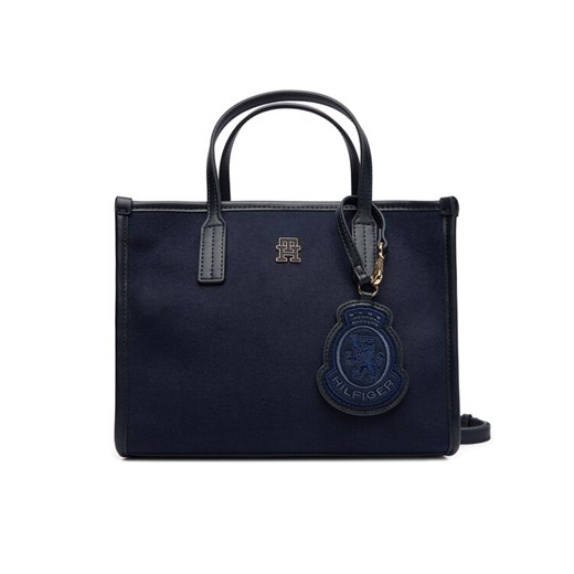 Tommy Hilfiger Torebka Th City Small Tote Melton AW0AW17852 Granatowy ze sklepu MODIVO w kategorii Kuferki - zdjęcie 186030625