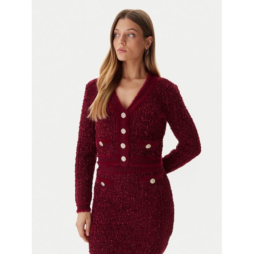 Guess Kardigan W5BR0E Z4090 Czerwony Slim Fit ze sklepu MODIVO w kategorii Swetry damskie - zdjęcie 186030715