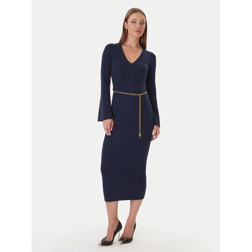 MICHAEL Michael Kors Sukienka dzianinowa MF5835G4VR Granatowy Slim Fit ze sklepu MODIVO w kategorii Sukienki - zdjęcie 186030719