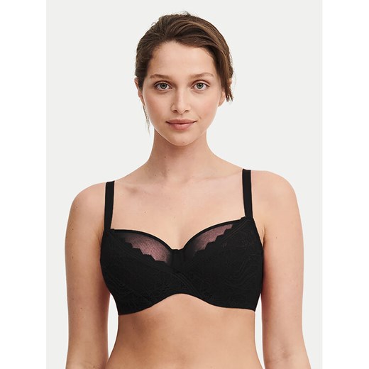 Chantelle Biustonosz z fiszbiną Floral Touch C94210 Czarny ze sklepu MODIVO w kategorii Biustonosze - zdjęcie 186030855