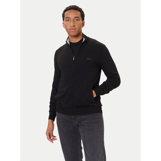 Guess Kardigan M5YR28 Z0122 Czarny Slim Fit ze sklepu MODIVO w kategorii Swetry męskie - zdjęcie 186031165