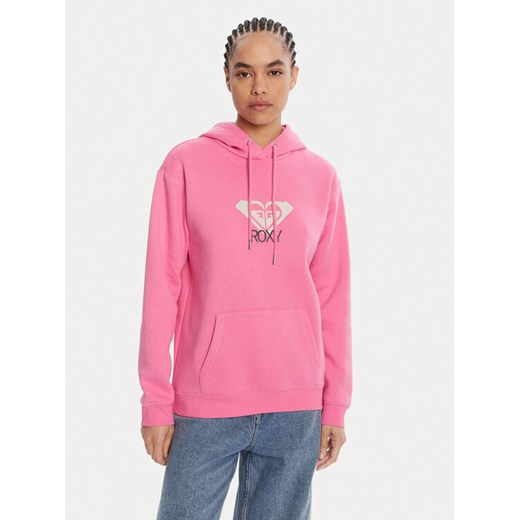Roxy Bluza ERJFT05020 Różowy Regular Fit ze sklepu MODIVO w kategorii Bluzy damskie - zdjęcie 186031267