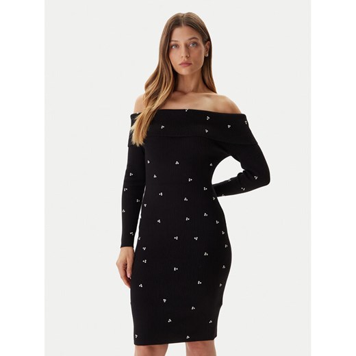 Guess Sukienka dzianinowa W5BK64 Z2YJ2 Czarny Slim Fit ze sklepu MODIVO w kategorii Sukienki - zdjęcie 186031298