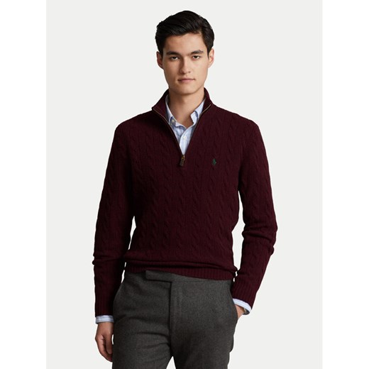 Polo Ralph Lauren Sweter 710876766007 Bordowy Regular Fit ze sklepu MODIVO w kategorii Swetry męskie - zdjęcie 186031436