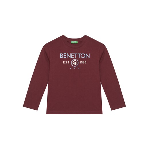 United Colors Of Benetton Bluzka 3I1XC10Q3 Bordowy Regular Fit ze sklepu MODIVO w kategorii T-shirty chłopięce - zdjęcie 186031746
