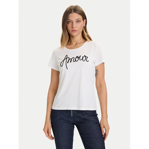 Morgan T-Shirt 252-DMIO Biały Slim Fit ze sklepu MODIVO w kategorii Bluzki damskie - zdjęcie 186031838