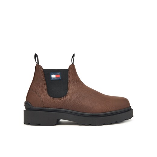 Tommy Jeans Sztyblety Tjm Chelsea Leather Wl EM0EM01670 Brązowy ze sklepu MODIVO w kategorii Buty zimowe męskie - zdjęcie 186031878