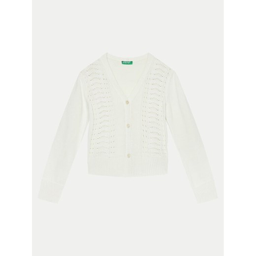 United Colors Of Benetton Kardigan 1370C601Q Biały Regular Fit ze sklepu MODIVO w kategorii Swetry dziewczęce - zdjęcie 186031996