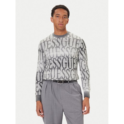 Guess Sweter M5BR24 Z0500 Szary Regular Fit ze sklepu MODIVO w kategorii Swetry męskie - zdjęcie 186032136