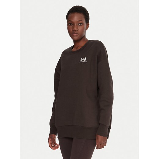 Under Armour Bluza Essential 1379475 Brązowy Loose Fit ze sklepu MODIVO w kategorii Bluzy damskie - zdjęcie 186032198