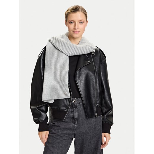 Calvin Klein Szalik Ck Metal Wool Rib Scarf LV04D8056G Szary ze sklepu MODIVO w kategorii Szaliki męskie - zdjęcie 186032388