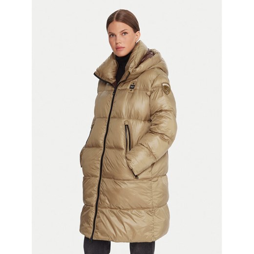 Blauer Płaszcz zimowy 25WBLDK02192 Brązowy Regular Fit ze sklepu MODIVO w kategorii Płaszcze damskie - zdjęcie 186032457