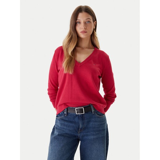 Tommy Jeans Sweter Essential DW0DW19888 Różowy Regular Fit ze sklepu MODIVO w kategorii Swetry damskie - zdjęcie 186032715
