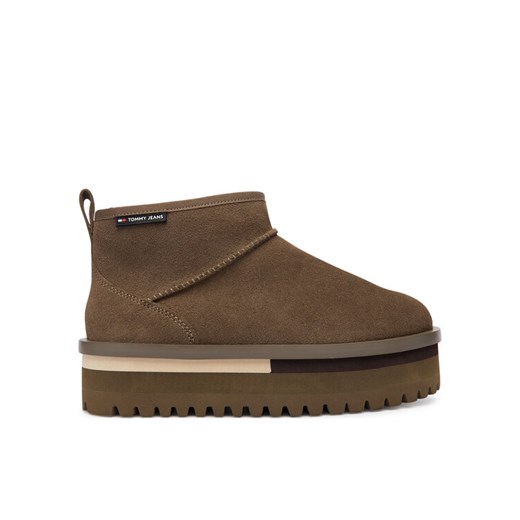 Tommy Jeans Śniegowce Tjw Flatform Snow Boot Suede EN0EN02841 Brązowy ze sklepu MODIVO w kategorii Śniegowce damskie - zdjęcie 186032817