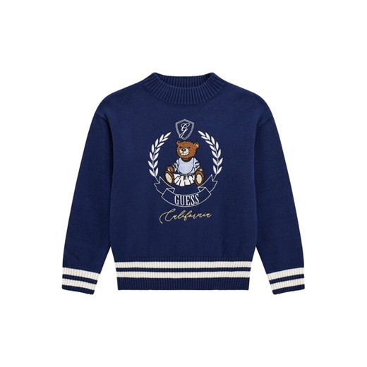 Guess Sweter J5BR11 Z3GS0 Granatowy Regular Fit ze sklepu MODIVO w kategorii Swetry chłopięce - zdjęcie 186032835