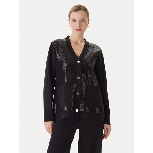 LOLA CASADEMUNT Kardigan LF2511011 Czarny Regular Fit ze sklepu MODIVO w kategorii Swetry damskie - zdjęcie 186032858