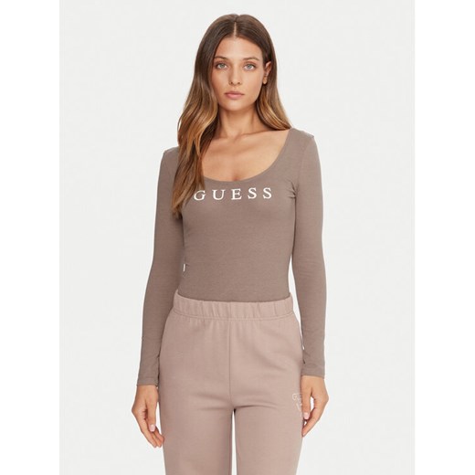 Guess Body O5RM08 KBBU1 Beżowy Regular Fit ze sklepu MODIVO w kategorii Bluzki damskie - zdjęcie 186032969