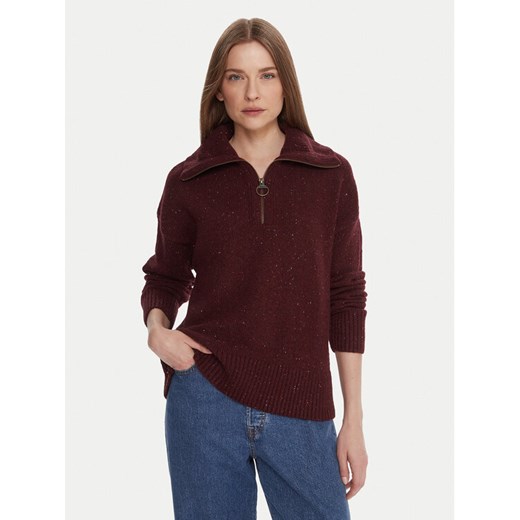 Barbour Sweter LKN1579RE88 Bordowy Regular Fit ze sklepu MODIVO w kategorii Swetry damskie - zdjęcie 186033088