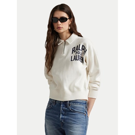 Polo Ralph Lauren Bluza 211971753002 Biały Relaxed Fit ze sklepu MODIVO w kategorii Bluzy damskie - zdjęcie 186033125