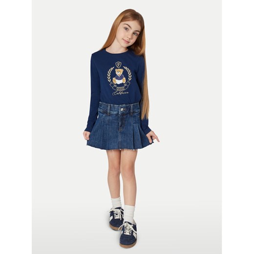 Guess Bluzka J5BI26 J1314 Granatowy Regular Fit ze sklepu MODIVO w kategorii Bluzki dziewczęce - zdjęcie 186033327