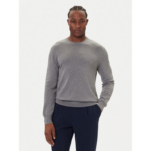 Calvin Klein Sweter LV040BM343 Szary Regular Fit ze sklepu MODIVO w kategorii Swetry męskie - zdjęcie 186033358